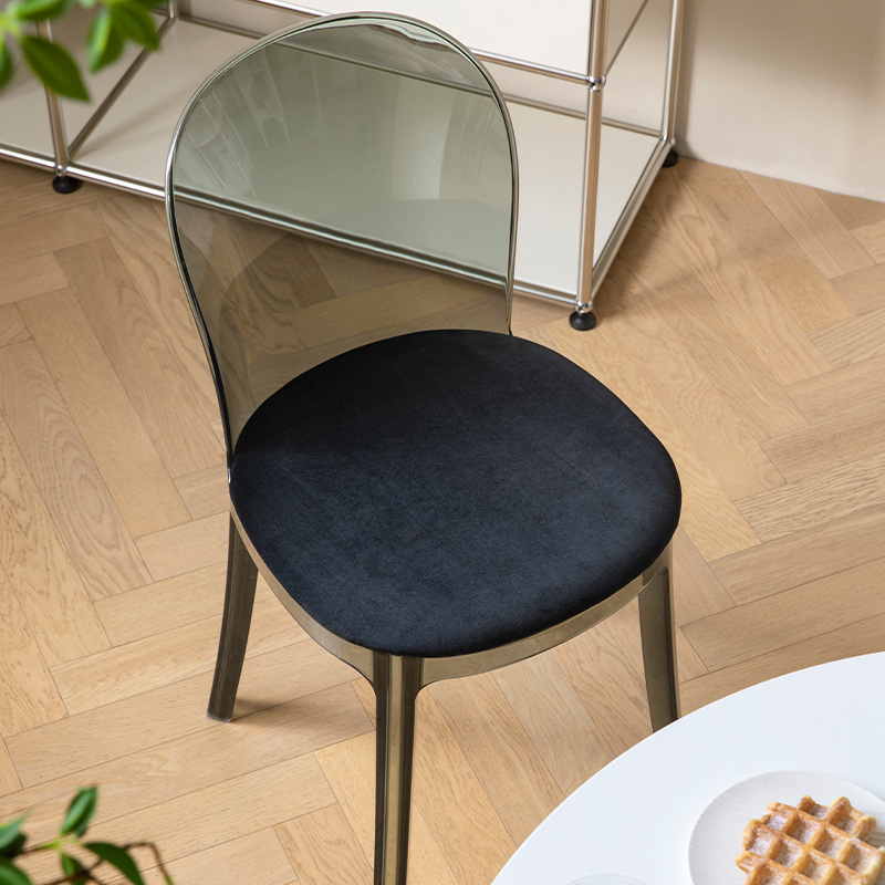 JIANMO北欧透明亚克力凳子餐椅子现代简约靠背椅书桌椅ins化妆椅 - 图1