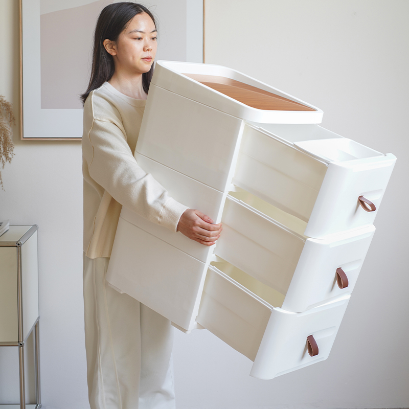 北欧床头柜现代简约收纳家用日式小户型抽屉边柜塑料置物柜储物柜 - 图2