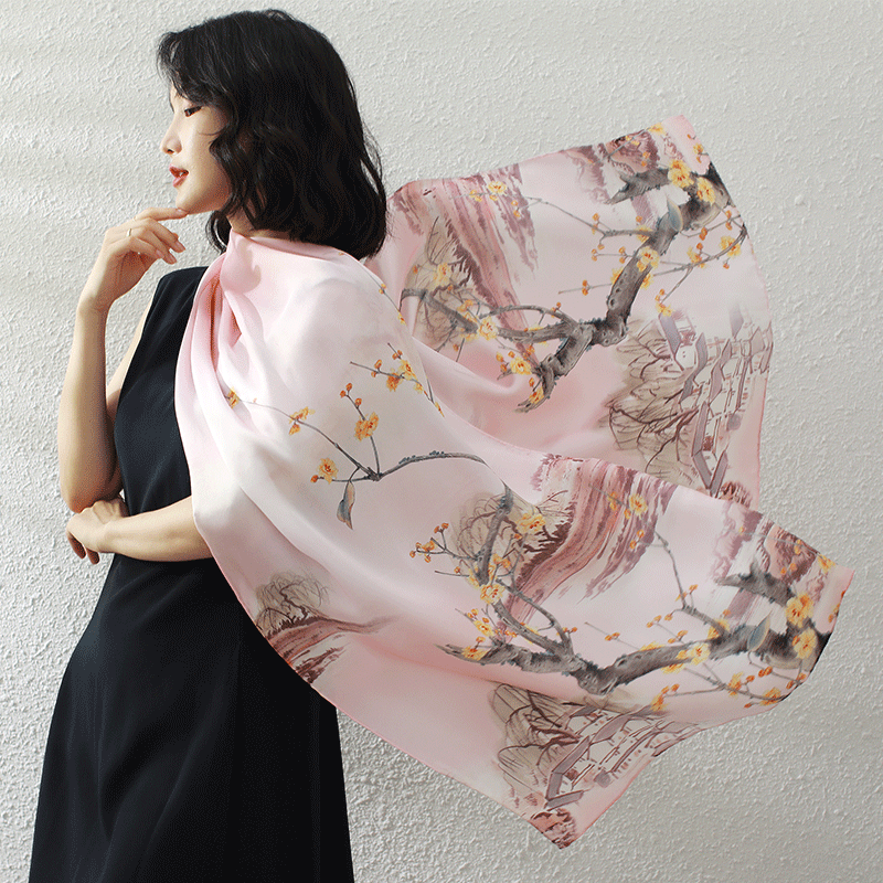 国风真丝丝巾送妈妈系脖围巾女2025新款缎面长巾披肩外搭礼盒送礼,淘宝优惠券,粉丝福利购,淘宝优惠卷