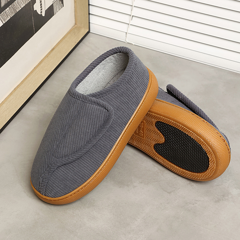 棉拖鞋包跟男女士防滑冬季保暖家居室内可外穿加绒毛厚底中老年人 - 图2