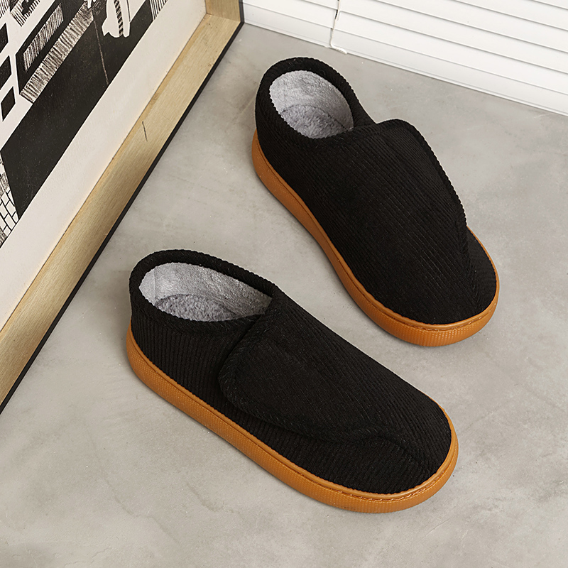 棉拖鞋包跟男女士防滑冬季保暖家居室内可外穿加绒毛厚底中老年人 - 图1