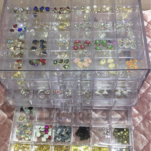 Nail art jewelry box storage box drill box drawer classification box