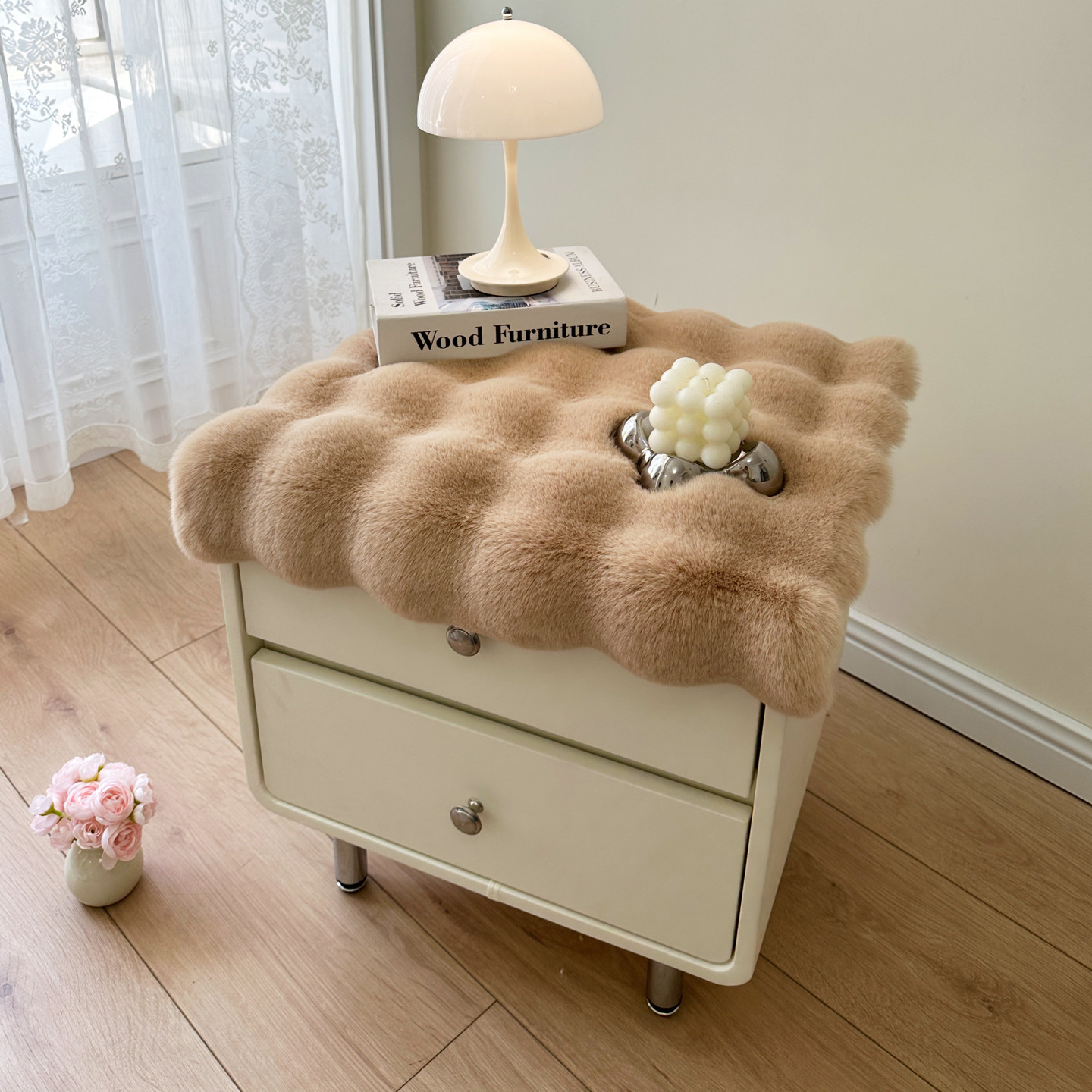 仿兔毛绒卧室床头柜垫子盖布餐桌椅垫书桌展台垫梳妆台电视柜毛毯,淘宝优惠券,粉丝福利购,淘宝优惠卷