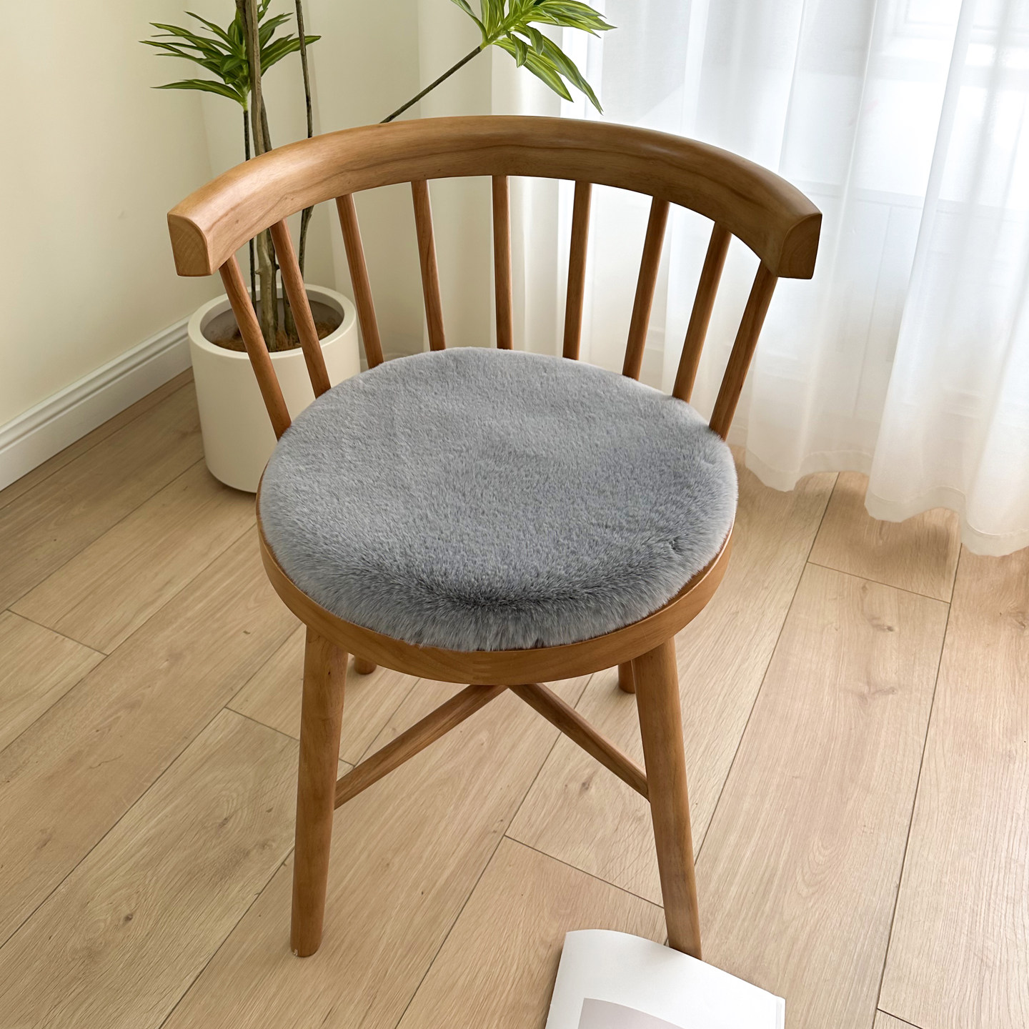 兔毛绒圆形椅垫办公室沙发坐垫秋冬季休闲餐椅凳子座垫电脑椅屁垫,淘宝优惠券,粉丝福利购,淘宝优惠卷