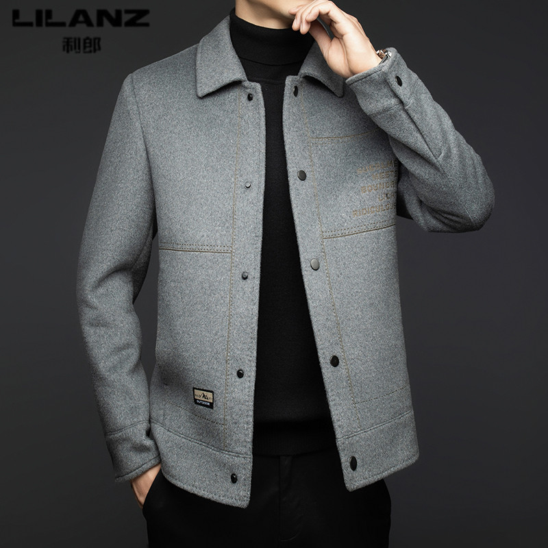 利郎男装短款毛呢大衣冬季新款男士保暖翻领羽绒内胆羊毛夹克外套,淘宝优惠券,粉丝福利购,淘宝优惠卷