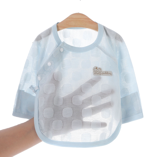 新生婴儿半背衣初生儿夏季长袖薄款上衣服0-3月宝宝和尚服a类无骨