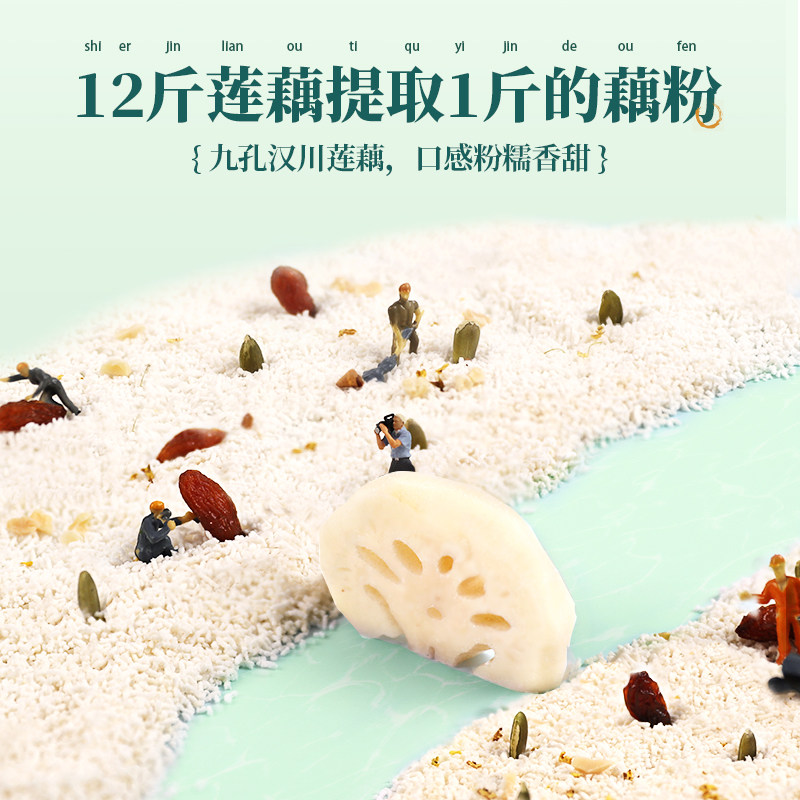 捷氏藕粉奇亚籽坚果水果桂花纯藕粉羹营养早餐代餐袋装450g,淘宝优惠券,粉丝福利购,淘宝优惠卷