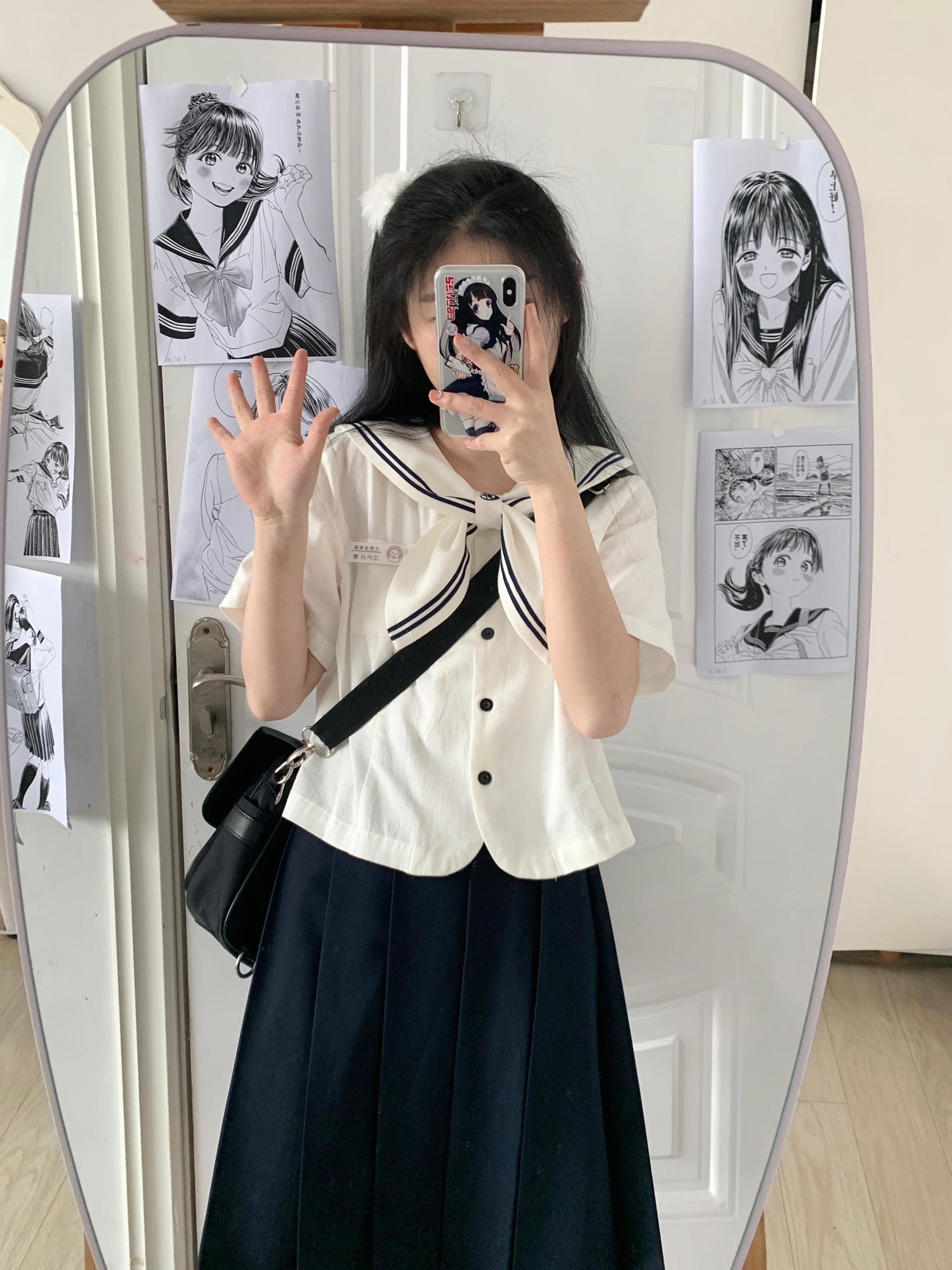 有猫蛋JK | 追光兔 绀二本兔耳水手服夏服现货3日内发 - 图2