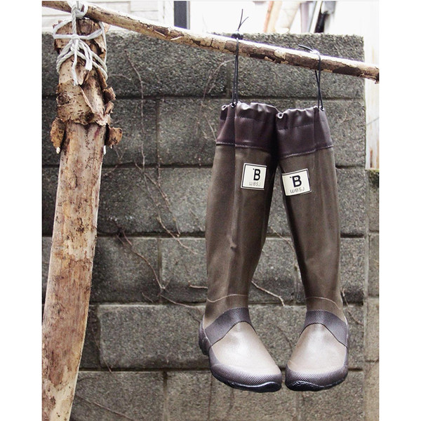 小众日本野鸟协会wbsj天然橡胶雨鞋靴子百搭复古长靴可折叠雨靴 牌子网