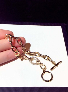 女生高级感金色链条手链