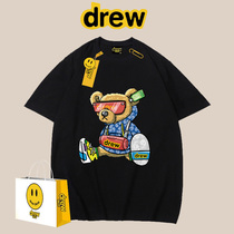drew smiley face short sleeve T-shirt male summer Cubs print loose women ins Chauder porn with casual sports half sleeves