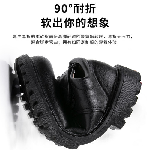 男童黑皮鞋演出鞋英伦春秋学生男孩真皮儿童礼仪舞台鞋软底时尚 - 图1