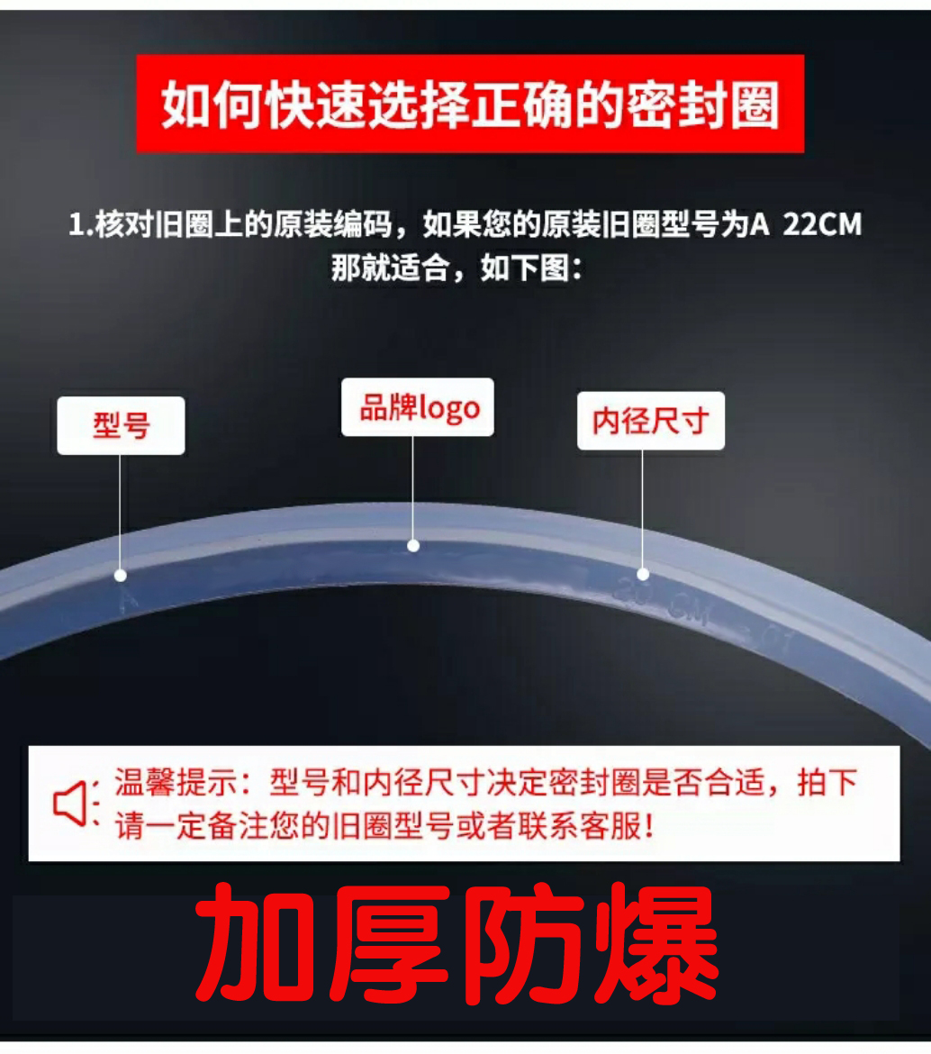 万宝 金喜 爱妻 高压锅密封圈 高压锅皮圈 大锅圈 胶圈 - 图1