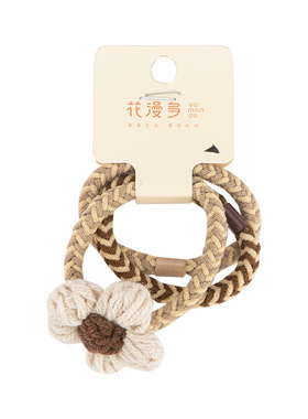 花漫多-2629发筋3条装甜美可爱毛线针织发圈发绳简约好看浅色发饰