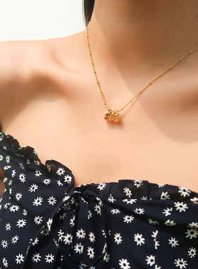 不掉色高级可拆卸三环吊坠项链