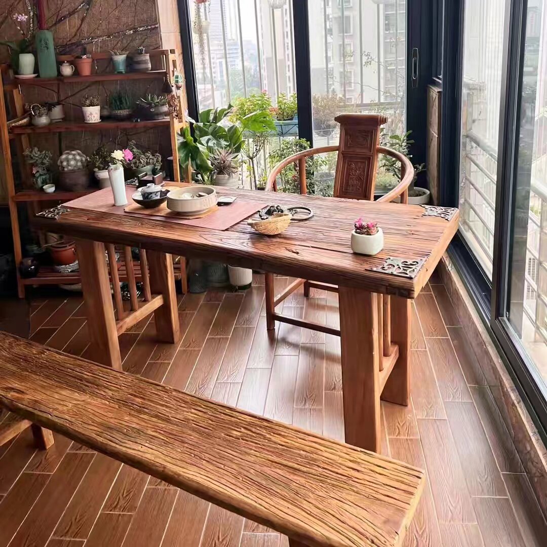 老榆木门板风化复古怀旧原木实木楼梯吧台禅意老茶桌茶台踏板定制,淘宝优惠券,粉丝福利购,淘宝优惠卷