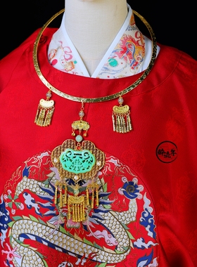 响铃如意平安锁百搭富贵古风项圈仿玉长款项链晚明风明制汉服配饰