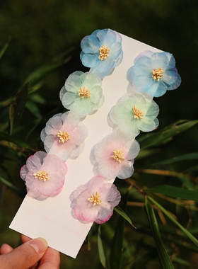 百搭薄纱小花朵发夹古风侧边夹