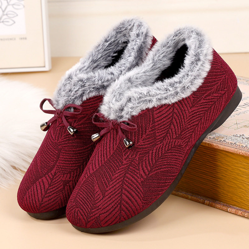 冬季新款中老年加厚雪地靴妈妈棉鞋加绒女士棉鞋软底蝴蝶结女棉鞋,淘宝优惠券,粉丝福利购,淘宝优惠卷