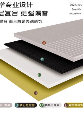 隔音棉墙体卧室家用聚酯纤维吸音板房间录音棚超强消音棉墙贴自粘
