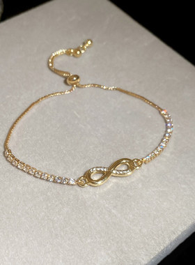 韩系锆石交叉蝴蝶结简约百搭手链