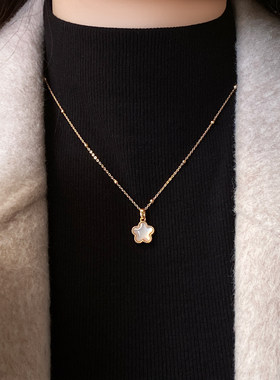 双面贝壳花朵轻奢高级感气质项链