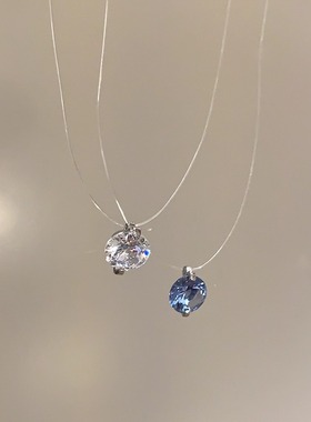 银爆闪锆石鱼线隐形项链女