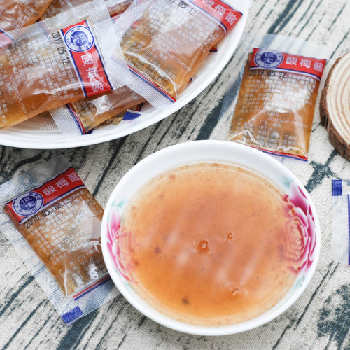 恒宝小包酸梅酱梅子酱外卖烧鹅烧鸭烧腊酸甜酱外送蘸酱1000小包装 - 图0