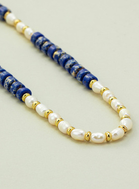 蓝色新款轻奢古典小众感贝珠