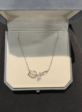 玉髓郁金香钛钢项链女