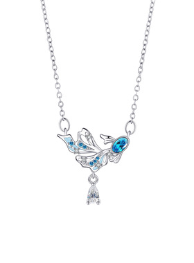创意小众设计春日蝴蝶系列小鱼项链女轻奢小众高级感锆石锁骨链