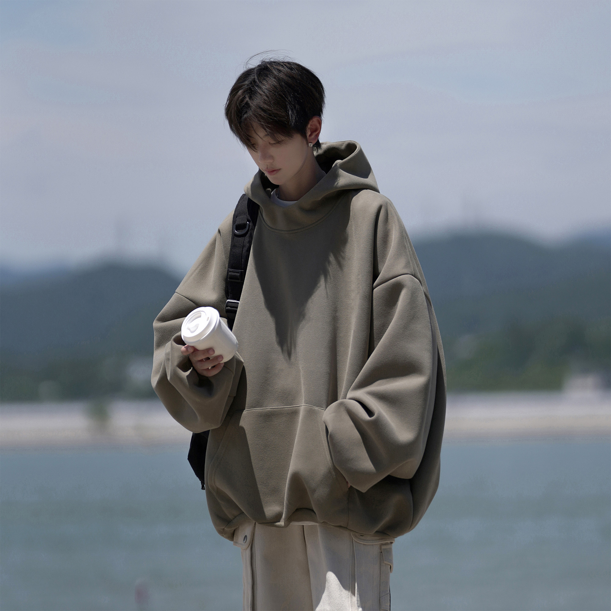 二更重磅加绒加厚连帽卫衣男春季美式高街潮流青少年宽松休闲上衣,淘宝优惠券,粉丝福利购,淘宝优惠卷