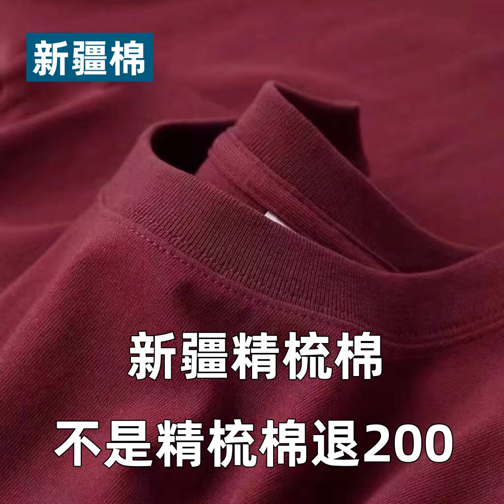 2026年新款重磅100%纯棉短袖男女同款潮牌运动全棉t恤透气体恤衫