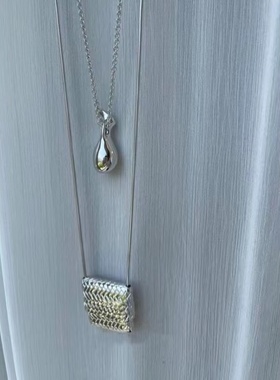 Habl博主同款净水瓶吊坠项链小众设计感百搭配饰叠戴颈链毛衣链