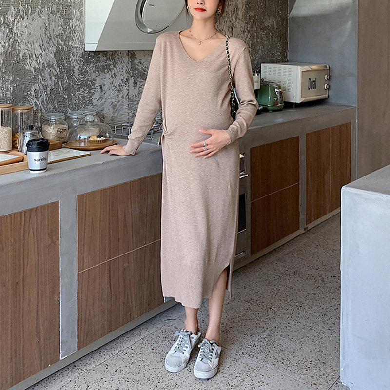 孕妇秋装遮肚不显怀气质减龄连衣裙 臻蒂美连衣裙