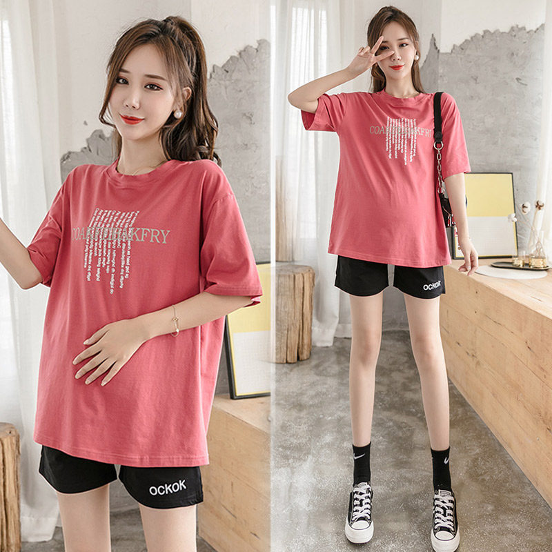 孕妇短裤套装年新款休闲短袖t恤 臻蒂美套装