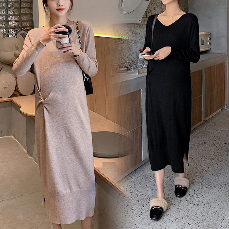 孕妇秋装遮肚不显怀气质减龄连衣裙 臻蒂美连衣裙