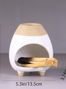 新款沙釉双层色陶瓷秘鲁圣木鼠尾草香炉Palo Santo Holder Burner