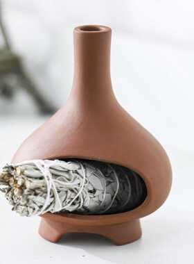新款陶瓷圣木燃烧架燃烧盘香薰炉圣木支架palo santo holder
