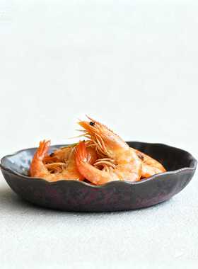 日式侘寂粗陶盘子 创意餐具小菜碟 日本料理寿司盘 陶瓷托盘壶承
