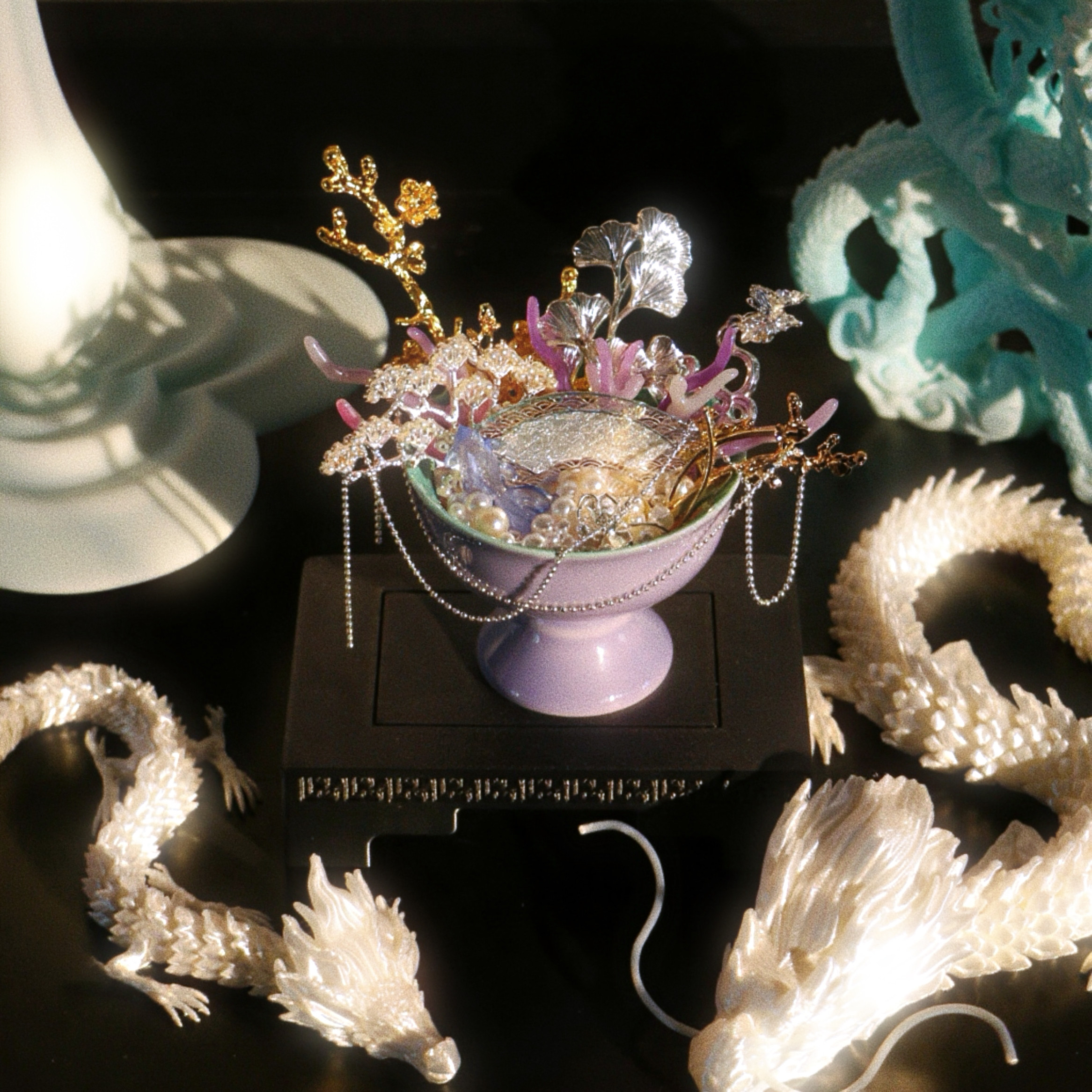 璞楼蓬莱玉枝摆件礼盒新中式客厅聚宝盆生日乔迁新婚家居礼物,淘宝优惠券,粉丝福利购,淘宝优惠卷