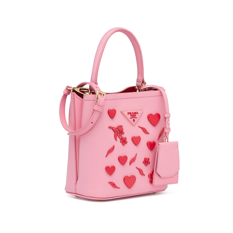 prada /普拉达多色牛皮爱心单肩包 PRADA女士包袋