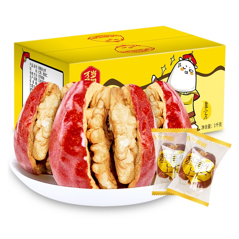 万岁果园夹核桃仁新疆特产特级红枣 万岁果园食品枣类制品