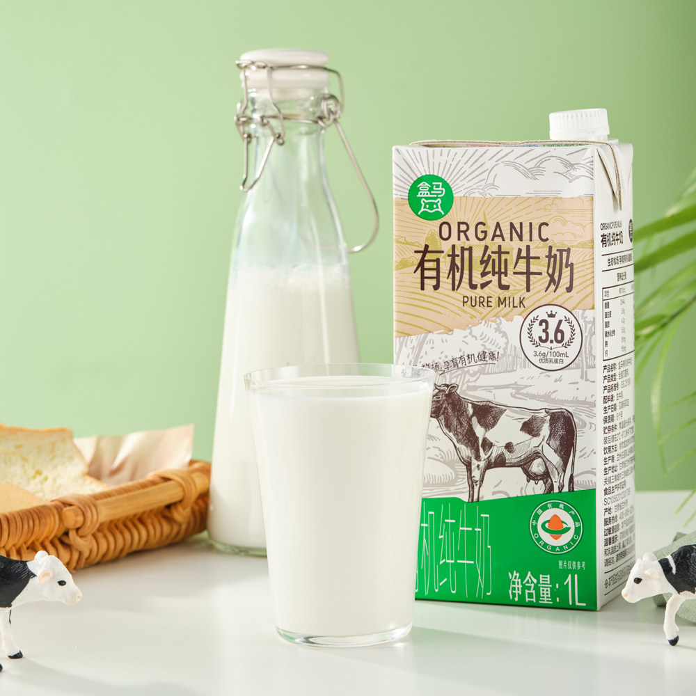 盒马 有机纯牛奶 1L*6盒