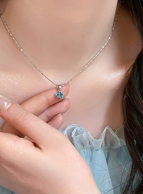 雅施丽芙s925纯银项链蓝色五角星星吊坠高级感轻奢小众配饰锁骨链