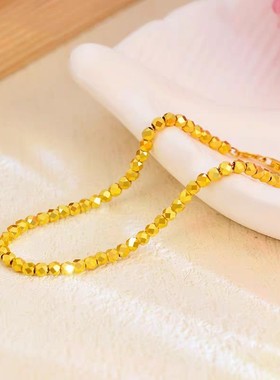 金店同款黄金色手链女纯金色碎银