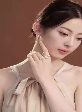 复古S925纯银花朵开口戒指女款