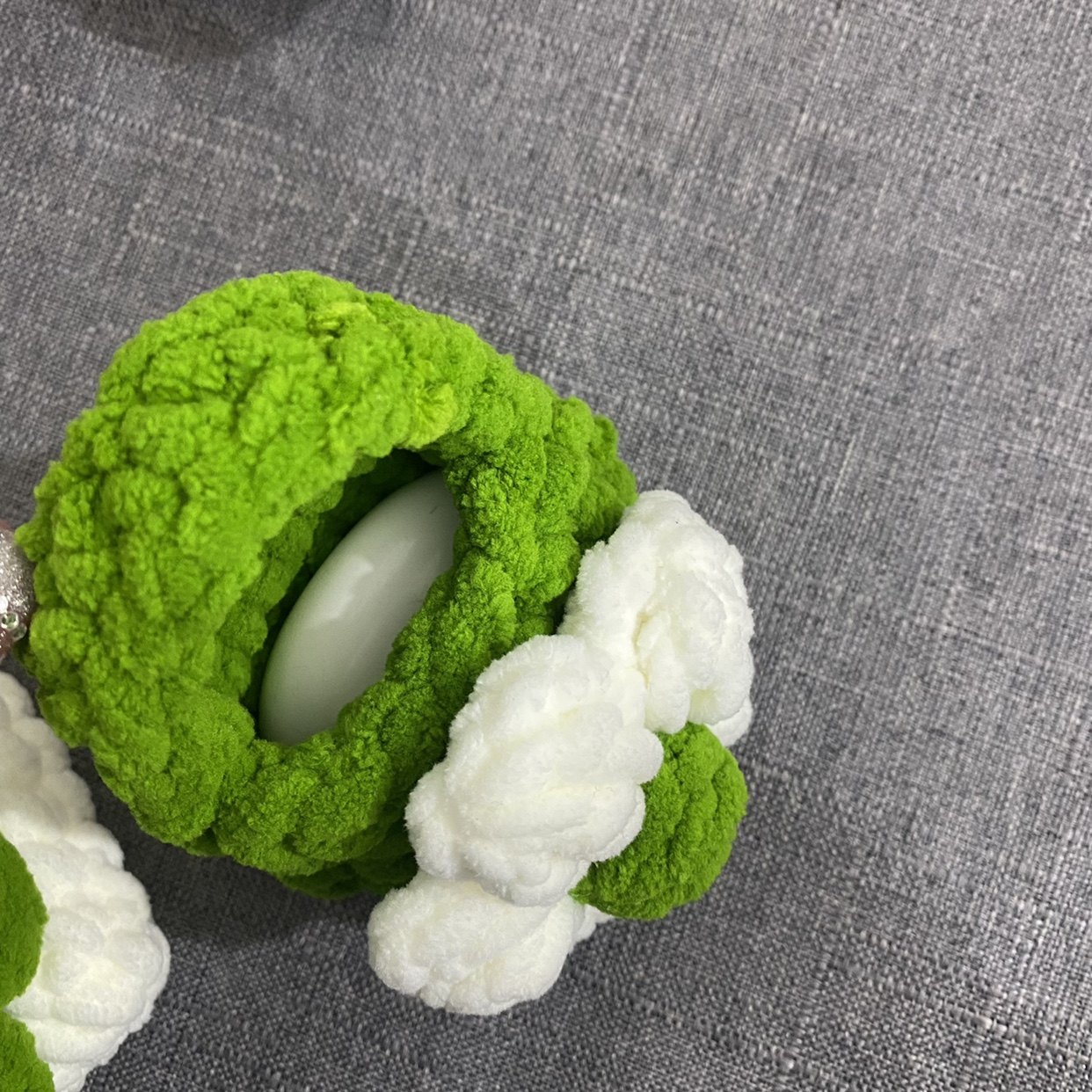 自制diy手工编织可爱材料包泡芙花毛线花朵耳机套耳机包手提迷你,淘宝优惠券,粉丝福利购,淘宝优惠卷