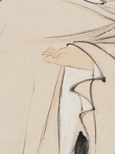 水月观音菩萨近现代张大千南海佛像竹子国画心名家真迹竖幅挂画 - 图2