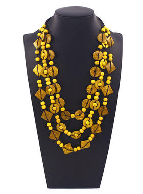 欧美夸张复古中长款几何方片彩色